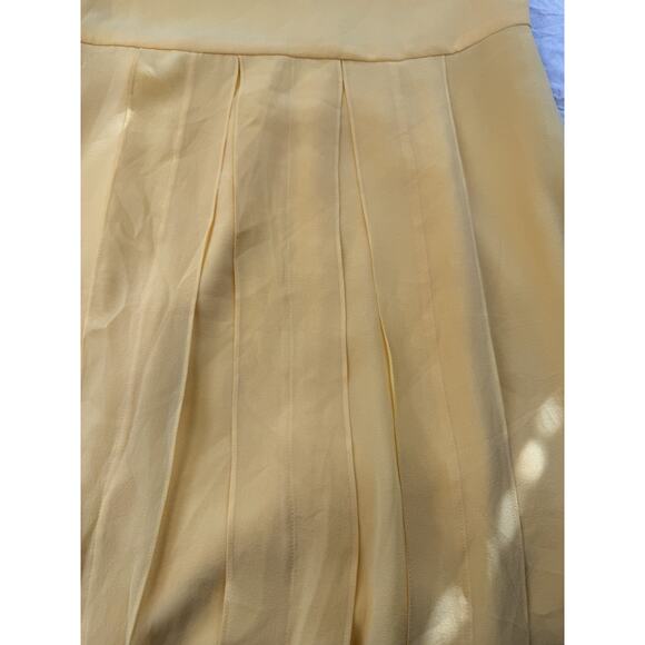 TALBOTS Vintage 100% Pure Silk Sleeveless Pleated Dress Yellow Size 10  - Picture 16 of 16